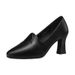 Medium Heel Single Shoes Women's High Heel Small Leather Shoes Soft Leather Mother Shoes Work Shoes_vogvips.com