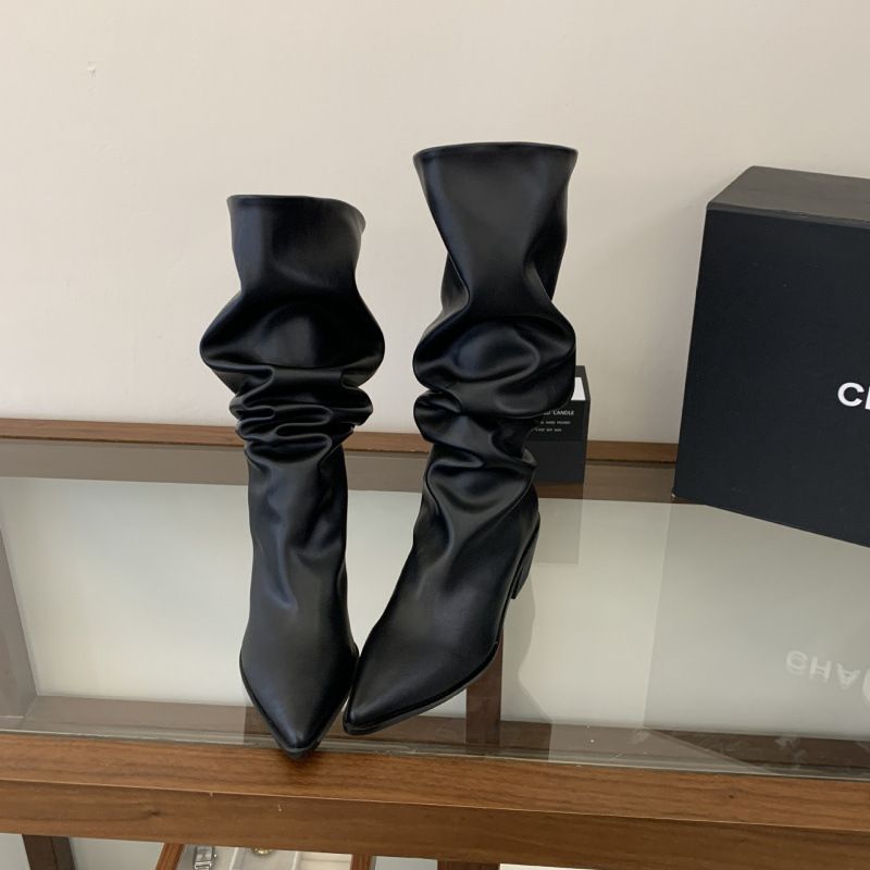Chunky-Heeled French Pointed-Toe Over-The-Knee Women's Boots, 2026 New High-Tube Stacked Boots_vogvips.com