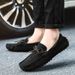 Yidoudou Genuine Leather Spring And Autumn Comfortable Single Suede Black Casual Versatile Slip-On Handmade Men's Shoes_vogvips.com