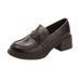 Soft Thick-Soled Loafers 2025 Spring And Autumn New Brown Commuter Slip-On Versatile Small Leather Shoes For Women_vogvips.com