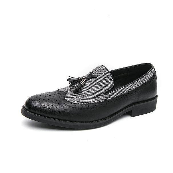 New Fashion Men's British Black Business Casual Loafer Shoes Daily Driving Office Leather Shoes One Foot Pedal Lazy Brown Banquet Dress Wedding Men's_vogvips.com