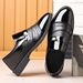 Men's Formal Dress Shoes - Black Business Casual Oxford Shoes With PU Leather & PVC Sole, Waterproof & Stylish For Office & Daily Wear_vogvips.com