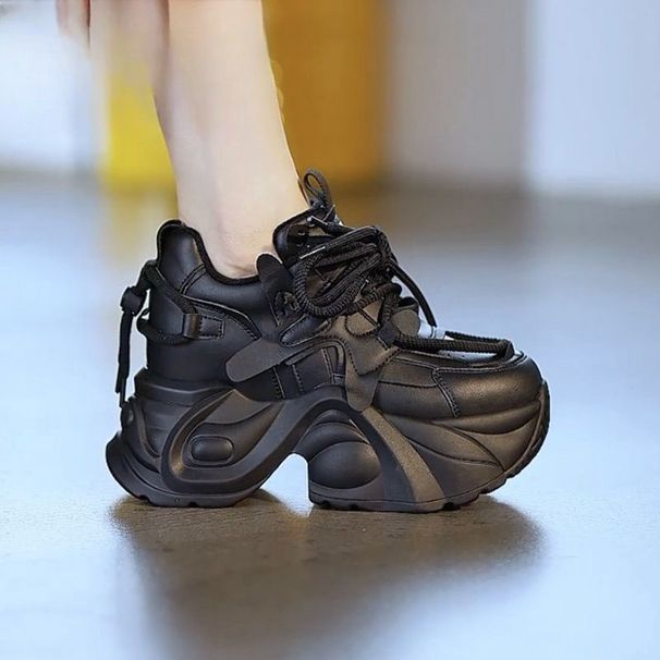NEW Pop Style 8CM High Dad Shoes Female Spring New Style All-match Casual Shoes Platform Small Women's Shoes Ins_vogvips.com
