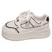 Thick Bottom Lock Small White Shoes Female Small Height Show Thin Comfortable Light Leisure Sports Shoes_vogvips.com