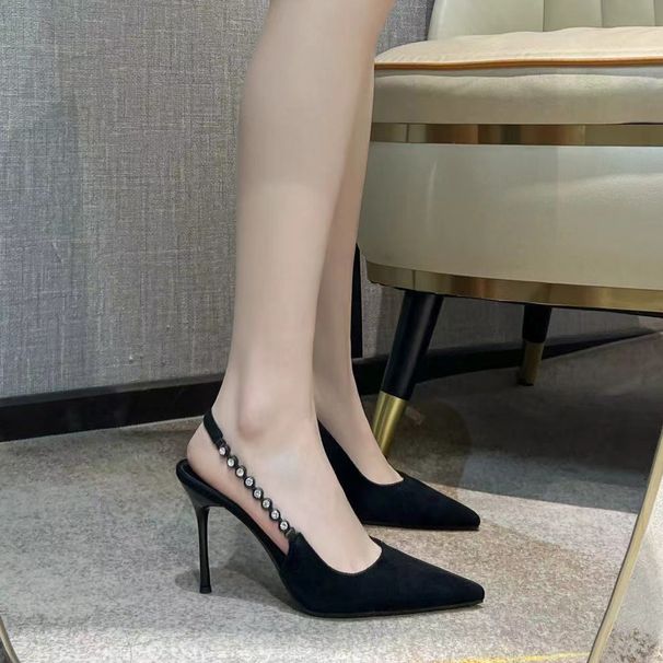 Korean Version Solid Color High Heels For Women's 2025 New Summer Niche Design, Pointed Single Shoes, Versatile Slim_vogvips.com