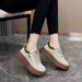 XQ229 New 2024 Spring Summer Height-Increasing Sneakers Platform Sole Wear-Resistant Street Style Trendy Simple Women's_vogvips.com