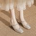 2026 Round-toe Mary Jane Ballet Shoes, Women's Matching Skirt, High-heeled Women's French Silver Single Shoes_vogvips.com