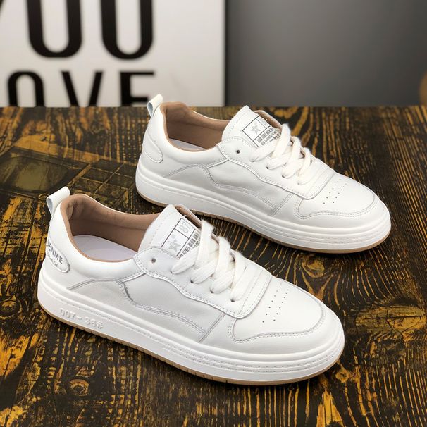 Luji Flat White Shoes Female Fashion Net Red Students All Kinds Of Casual Sports Soft Soles Plate Tide_vogvips.com