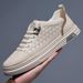 Breathable Men's Casual Sneakers - Lightweight Summer White Shoes For Men, Fashionable Slip-On Loafers With Rubber Sole_vogvips.com