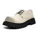 Buffny Men's Retro Work Boots - Breathable Oxford Shoes With Thick Sole For Casual Wear, Comfortable & Stylish (Black/White)_vogvips.com