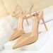 style Minimalist Slim Super High Heels Shallow Mouthed Pointed Patent Leather Sexy Nightclub Slimming One Line_vogvips.com