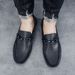 SHLIANG Men's Slip-On Soft-Soled Driving Shoes Comfortable Round-Toe Business Casual Leather Shoes Breathable Upper Slip-On Loafers X0018_vogvips.com