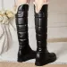 Winter warm pink white snow womens shoes low knee high boots platform plush longboat MUJI black 34-43 240930_vogvips.com
