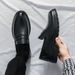 Large Size Low-top Fashion Casual Leather British Style Men's Thick-soled Slip-on Lazy Business Shoes 2886_vogvips.com