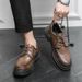 Fashionable Men's New British Black Business Formal Wear Derby Shoes Lace-up Leather British Brown Banquet Dress Wedding Leather Shoes_vogvips.com