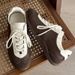Super Popular Ballet Style German Training Shoes, Retro Lace Up Soft Soled Forrest Gump Shoes, White Shoes, Versatile Breathable Casual Board Shoes_vogvips.com