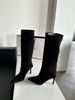 CMM Sharp Pointed And Trendy Suede High Heeled Long Tube Boots For Women Autumn And Winter New Straight Tube Large Tube Circumference_vogvips.com