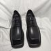 Men's Square Toe Derby Shoes - Genuine Leather Upper, Rubber Sole, Fashionable Low-Cut Business Casual Shoes With Thick Sole For All Seasons_vogvips.com