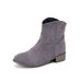 Fashion Women's Low-Cut Suede Ankle Boots – Comfortable Slip-On Casual Booties With PU Upper & Rubber Sole (Sizes 34-48)_vogvips.com