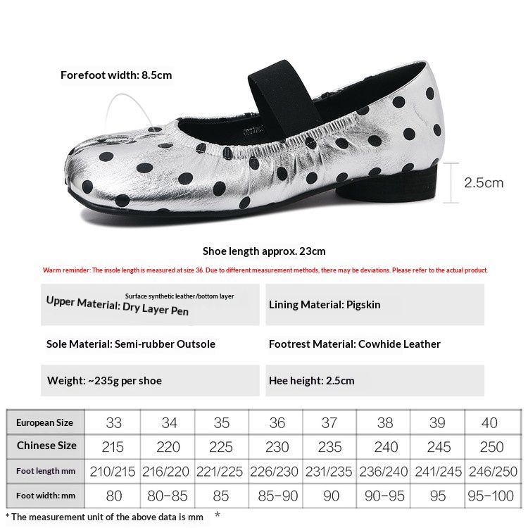 Cameido Women's Spring Mary Jane Shoes With Elastic Strap And Polka Dots_vogvips.com