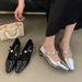 Cameido Mary Jane Shoes Low Heel For Women Spring French Square Toe With Rhinestones_vogvips.com