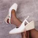Women's Shoes Wedge Heel Square Toe Thick Bottom High Heel Closed Toe Slip On Straw Braided Rope Bottom One Piece Women's Single Shoes_vogvips.com