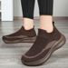 Women's And Women's Shoes One-pedal Casual Shoes Soft-soled Fly-woven Breathable Socks Shoes Women's Shoes_vogvips.com