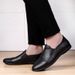 Summer Style Loafers For Men, Leather Cowhide Leather, Soft Sole, Trendy Men's , Slip-On Breathable Casual Driving_vogvips.com