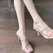 High-End Nude High Heels Stiletto Cross Strap Women's Shoes 2024 Summer New Clip-Toe One-Strap Transparent Sandals_vogvips.com