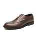 Euro Step 2020 Spring New Leather Business Casual Low-top Pointed Brogue Men's Shoes_vogvips.com