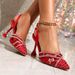 New Fine Heeled Rhinestone Hollowed-out Fashion Slippers_vogvips.com