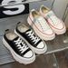 Thick-Soled Canvas For Women 2025 Spring New Style Height-Increasing Big Toe Versatile Casual Platform Sneakers White_vogvips.com