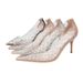 899-25 European And American Style Simple Pointed-toe Rhinestone Transparent High-heeled Shoes, Slim Heel, Slimming_vogvips.com