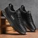 Men's Breathable Casual Sneakers - Lightweight Slip-On White Shoes For Summer, Fashionable Low-Top Lace-Up Loafers With Comfortable EVA Insole_vogvips.com