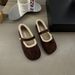 Wind 2025 New Mary Jane Single Shoe Round Toe Versatile Casual Women's Shoes With Thick Velvet Loafers_vogvips.com