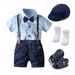 Boys' Baby Outfit Infant Crawling Suit Weekly Formal Wear Trendy Short Sleeve Romper Jumpsuit Overalls_vogvips.com