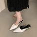 First Encounter Season Elegant Slimming Pointed Toe Cat Closed-Toe Sandals For Women, 2025 Summer New Soft Leather Thin_vogvips.com