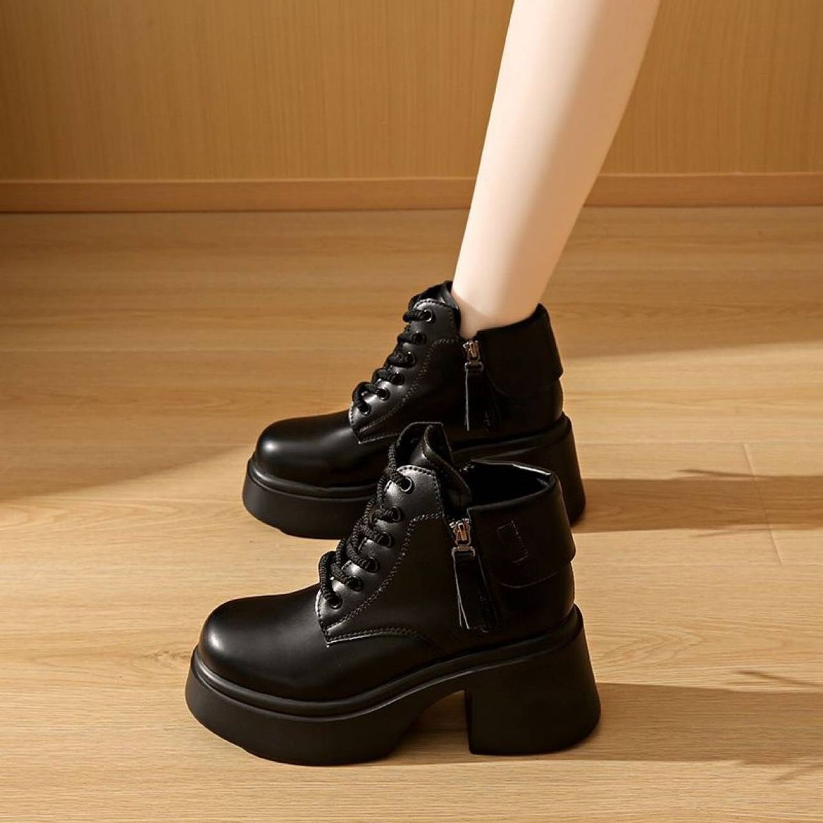 Women's Autumn/Winter New Style Petite Thick-soled High-heeled Ankle Boots_vogvips.com