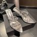 Women's Fashionable High Heeled Stiletto Sandals Two Straps Metal Buckle Pointed Toe Open Toe Summer Style Comfortable Versatile_vogvips.com