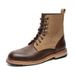 European Retro Thick-soled Heightening Martin Boots Lace-up Splicing Tooling Boots Men's Boots_vogvips.com