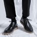 Euro Step 2025 Large Brogue Carved Korean Style Men's Round Toe British Black Leather Shoes 25837-R_vogvips.com