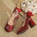 Women's Shoes Fairy Style Small High Heels For Women Thick Heels Red Square Toe Shallow Mouth Comfortable Single Shoes_vogvips.com
