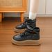 Fleece-Lined High-Top Snow Boots For Women 2025 Winter New Style Student Ins Korean Version Warm Casual Cotton Shoes_vogvips.com