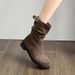 2026 Chunky Heel Retro Mid-Calf For Women New Autumn Winter Super Popular Round Toe Slip-On Short Casual Martin Boots_vogvips.com