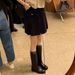 Collectible Cowhide Square Round Headed Boots Designer Womens Straight Tube High Rise Thick Soled Knight Boots For Women Winter Booties_vogvips.com
