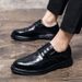 Euro Step 2025 Spring And Autumn Pointed Men's British Brogue Trendy Youth Business Leather Shoes_vogvips.com