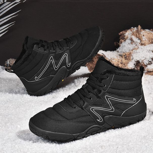 Men's Winter Snow Boots Waterproof High-Top Outdoor Shoes With Non-Slip Rubber Sole, Insulated Warm Lined Shoes For Hiking, Casual Unisex Boots_vogvips.com