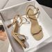 2025 Spring/Summer Versatile Ankle Strap Thin Heel Black High Heels Women's Square-Toed Sandals_vogvips.com