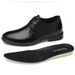 Round Head First Layer Men's Casual Front Lace-up Tooling Shoes Heightening Formal Leather Shoes_vogvips.com