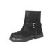 Women's Distressed Western Ankle Boots - Stacked Fold Design, Round Toe, Chunky Heel, Waterproof PU (Black, Khaki)_vogvips.com